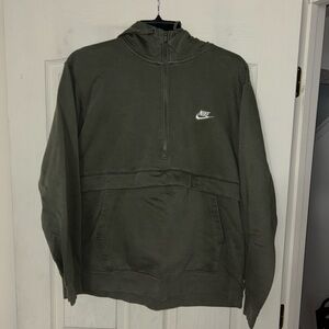 Nike Olive Green Half-Zip Hoodie
